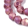 Ombre Effect Dyed Electroplate Opaque Glass Beads Strands EGLA-Q130-01A-15-4