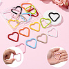 18Pcs 9 Colors Baking Paint Alloy Spring Gate Rings FIND-SC0017-36-6