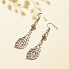 Alloy Feather Dangle Earrings EJEW-JE04911-04-3