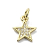 Brass Micro Pave Clear Cubic Zirconia Charms KK-H475-59G-08-1