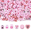 300Pcs 6 Styles Opaque Acrylic Enamel Beads MACR-YW0004-26-1