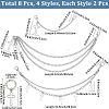 8Pcs 4 Styles Cross Zinc Alloy Shoe Curb Chains & Shoe Charms AJEW-CP0006-43-2
