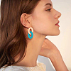 ANATTASOUL 8 Pairs 8 Colors Acrylic Twist Oval Dangle Stud Earrings for Woman EJEW-AN0004-07-4