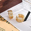 Rack Plating Brass Micro Pave Clear Cubic Zirconia Cuff Earrings for Women EJEW-C125-24G-G-3