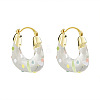 Resin and Brass Hoop Earrings for Women FS-WGF4F65-01-4
