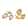 Strawberry 304 Stainless Steel Enamel Pendants STAS-L290-21D-G-2