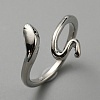 Alloy Snake Cuff Rings RJEW-WH0011-21P-1