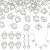 100pcs Clear Cubic Zirconia Alloy Charms ZIRC-PH0001-10-1