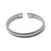 304 Stainless Steel Flat Snake Chains Cuff Bangles for Women BJEW-A067-05P-4