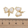 Brass Pave Shell Connector Charm KK-G497-08G-3
