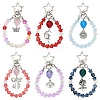 Glass Star & Alloy Bowknot Pendant Decoration HJEW-YW00071-01-2