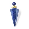 Dyed Natural Lapis Lazuli Faceted Cone Openable Perfume Bottle Big Pendants G-L524-18G-09-1