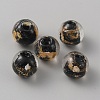 Handmade Gold Sand Lampwork Beads LAMP-WH0011-03B-02-1