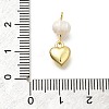 Brass & Natural Pearl Heart Pendants KK-Z093-32G-3