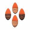 Transparent Resin & Walnut Wood Pendants RESI-N025-032-C07-2