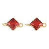 Brass Pave Cubic Zirconia Rhombus Connector Charms KK-P347-04G-03-2