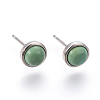 Natural Turquoise Stud Earrings EJEW-L216-02P-2