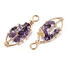 Natural Amethyst Pendants G-T131-98B-09-1