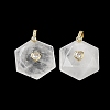 Natural Quartz Crystal Faceted Pendants GG-CBA67BD-01G-K-1