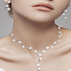 Alloy Rhinestone Necklace & Earring Sets SJEW-LP0001-45-1