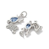 Brass Micro Pave Cubic Zirconia Pendants KK-P325-37P-2