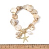 Ocean Alloy Starfish Charm OT Bracelets BJEW-JB14278-4