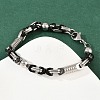 201 Stainless Steel Byzantine Chain Bracelets for Women BJEW-B143-09EBP-2