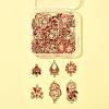 36Pcs 6 Styles Alloy Enamel Connector Charms FIND-FS0004-46B-8