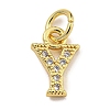 Initial Letter Brass with Cubic Zirconia Charms KK-Q814-26Y-G-1