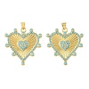 Brass Micro Pave Sky Blue Cubic Zirconia Pendants CU-CBA6938-07G-04-1