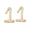 Brass Number Stud Earrings with 925 Sterling Silver Pins for Women LS-EJEW-A077-01A-1