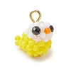 Glass Seed Beaded Bird Charms PALLOY-MZ00971-01-1