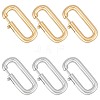 6Pcs 2 Colors Brass Clasps KK-WR0001-79-1