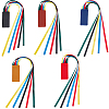 5Pcs 5 Colors Colorful Ribbon PU Leather Bookmarks AJEW-CP0003-86B-1
