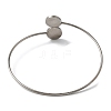 304 Stainless Steel Cuff Blank Bangle Bases with Round Tray STAS-Z088-03A-P-3