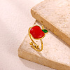 304 Stainless Steel Enamel Cuff Open Rings for Women WG4798C-02-2