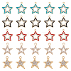 SUPERFINDINGS 50Pcs 5 Style Alloy Crystal Rhinestone Pendants FIND-FH0007-71-1