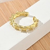 Brass Micro Pave Cubic Zirconia Cuff Open Rings RJEW-C163-12G-3