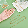   Brass Textured Paperclip Chain Necklace Making MAK-PH0004-31-6