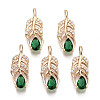 Brass Micro Pave Cubic Zirconia Pendants X-KK-R111-013-A01-1