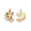 Rack Plating Alloy Enamel Pendants ENAM-N055-134-3