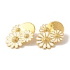 Rack Plating Flower Brass Enamel Stud Earrings EJEW-B062-34G-2