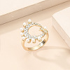 Elegant and Stylish Alloy Rhinestone Moon Star Cuff Rings YA4622-1