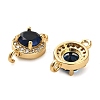 Brass Pave Cubic Zirconia Connector Charms KK-D093-09G-03-2