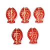 Electroplate and Golden Metal Enlaced Glass Beads EGLA-T029-01J-1