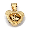 Rack Plating Brass Micro Pave Cubic Zirconia Charms KK-G456-23G-03-2