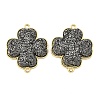 Brass with Druzy Resin Connector Charms KK-C158-05B-G-1