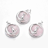 Natural Rose Quartz Kitten Pendants G-J386-B09-1