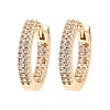 Brass Micro Pave Cubic Zirconia Hoop Earring EJEW-D078-50KCG-1