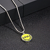 Stylish Stainless Steel Enamel Smiling Face Pendant Necklaces for Women's Daily Wear PY8930-3